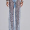 Deva Sequin Knit Trousers in Sky