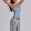 Deva Sequin Knit Trousers in Sky