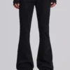 Jet Black Studded Drift Bootcut Jeans