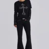Jet Black Studded Drift Bootcut Jeans