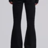 Jet Black Studded Drift Bootcut Jeans