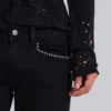 Jet Black Studded Drift Bootcut Jeans