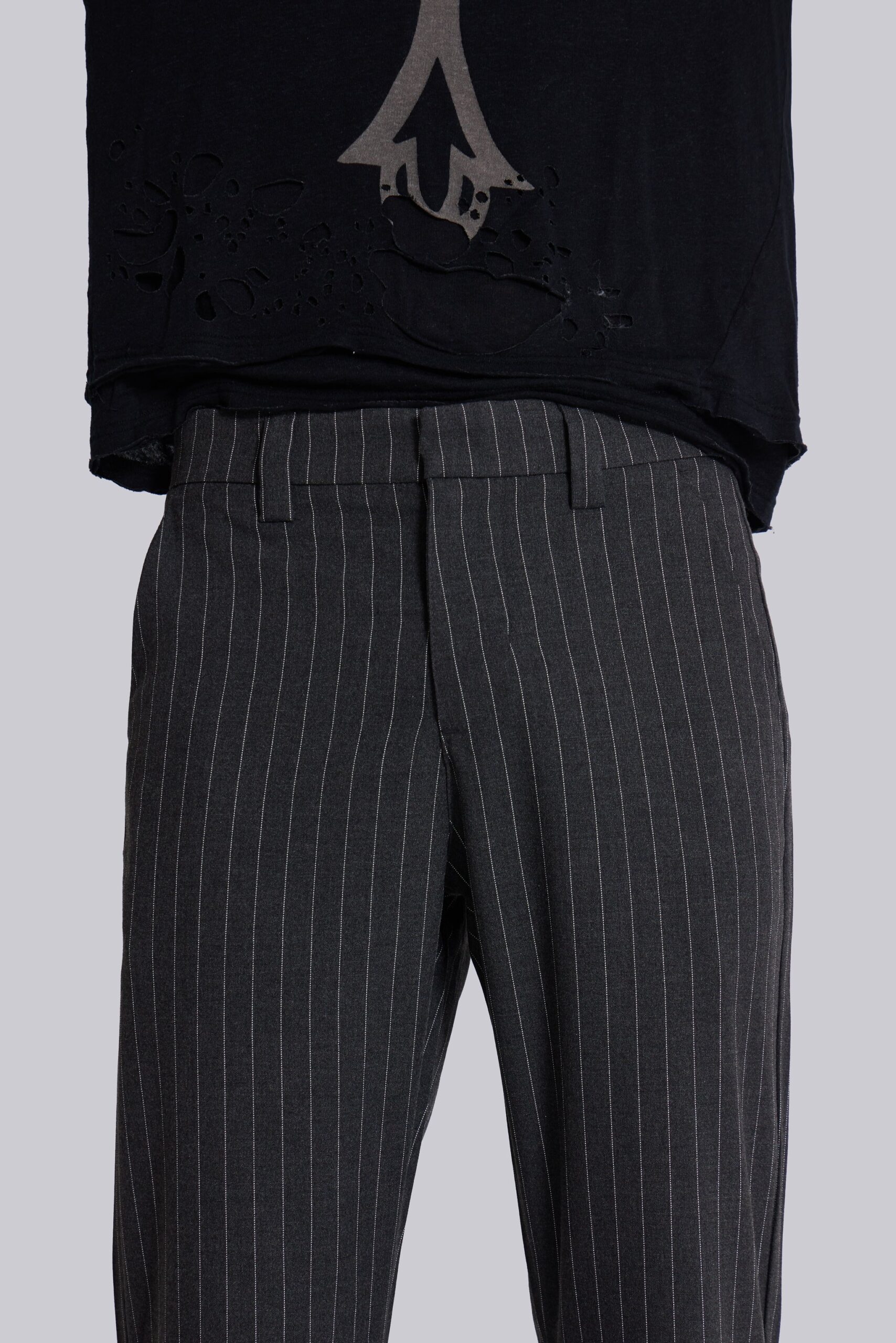 10030-grey-pinstripe-stacked-bootcut-suit-pants-6.jpg Grey Pinstripe Stacked Bootcut Suit Pants
