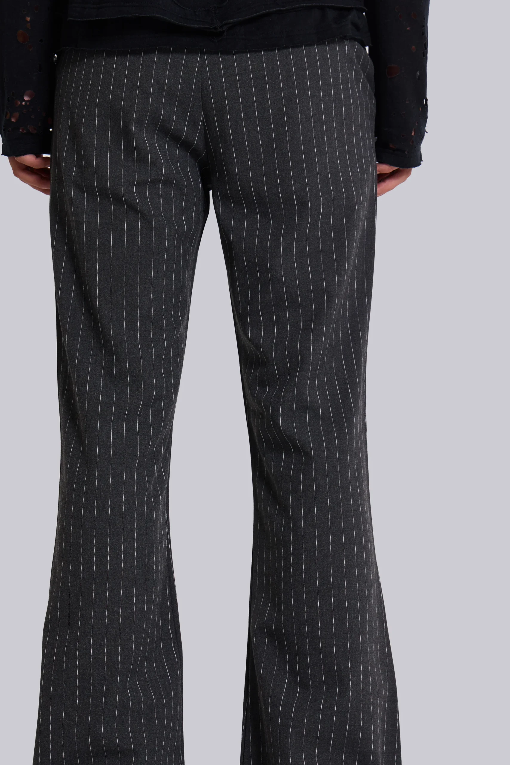 10030-grey-pinstripe-stacked-bootcut-suit-pants-7.webp Grey Pinstripe Stacked Bootcut Suit Pants