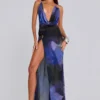 Sedona Blue Floral Maxi Dress