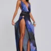 Sedona Blue Floral Maxi Dress