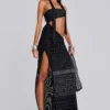 Opaline Asymmetric Stud Maxi Dress