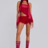 Regina Corset Top In Scarlet Red
