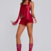 Regina Corset Top In Scarlet Red