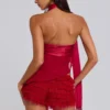 Regina Corset Top In Scarlet Red