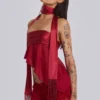 Regina Corset Top In Scarlet Red