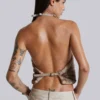 Faux Fur Zene Backless Top