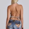 Faux Fur Zene Backless Top