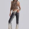 Faux Fur Zene Backless Top
