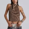 Faux Fur Zene Backless Top