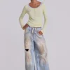 1041-sheer-henley-top-in-buttercup-2.webp Sheer Henley Top in Buttercup