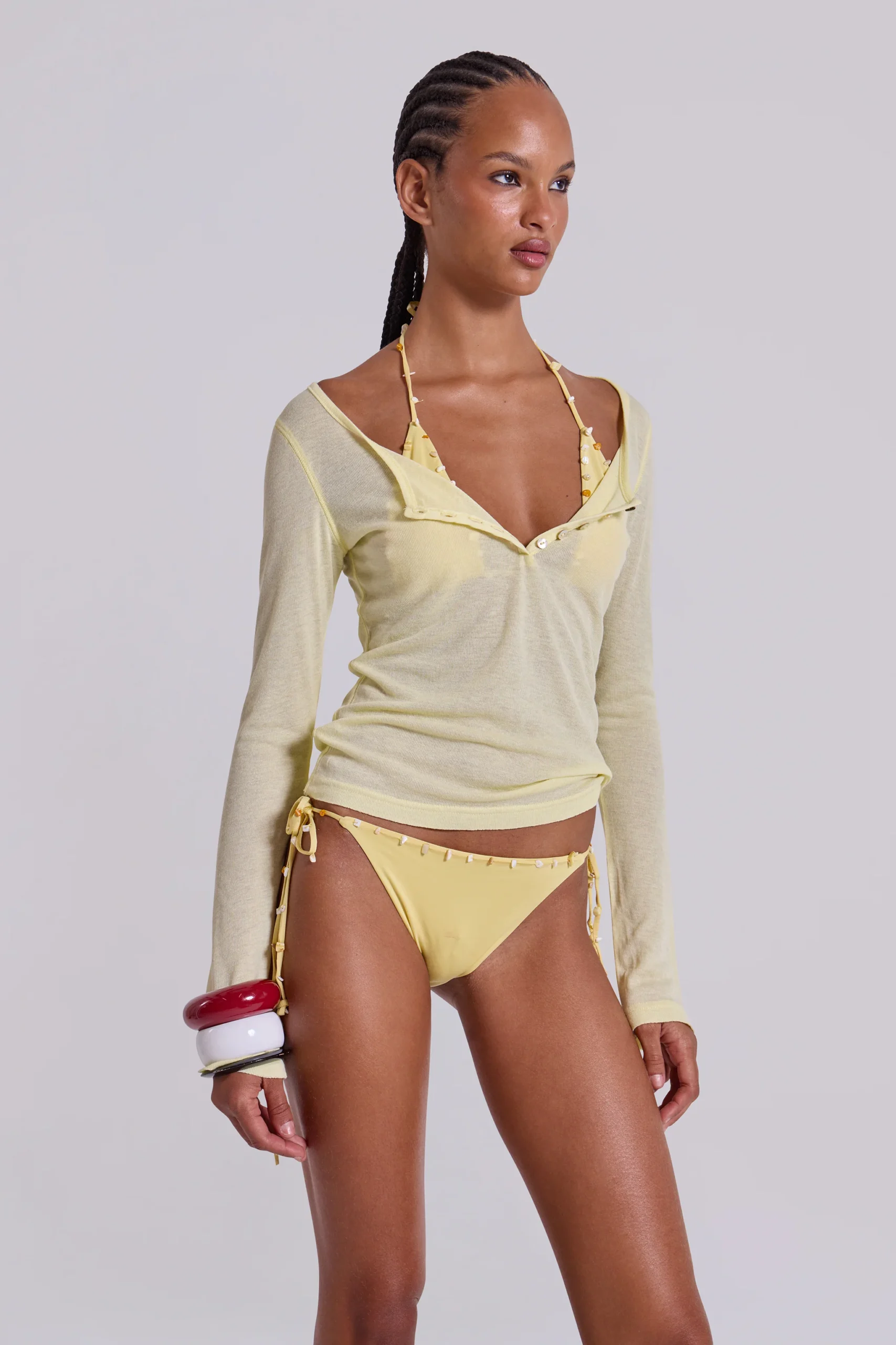 1041-sheer-henley-top-in-buttercup-3.webp Sheer Henley Top in Buttercup
