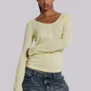 1041-sheer-henley-top-in-buttercup-6.webp Sheer Henley Top in Buttercup