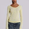 1041-sheer-henley-top-in-buttercup-9.jpg Sheer Henley Top in Buttercup