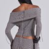 Vargo Knit Lace Up Mini Skirt