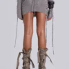 Vargo Knit Lace Up Mini Skirt