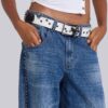 Nailed Studded Colossus Jeans in Mid Blue Wash