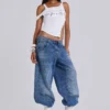 Nailed Studded Colossus Jeans in Mid Blue Wash