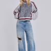 Grey Team 85 Knitted Bomber Jacket