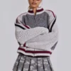 Grey Team 85 Knitted Bomber Jacket
