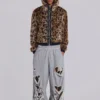 Distressed Grey Marl Baggy Monster Joggers