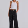 Black Pinstripe Goliath Suit Pants