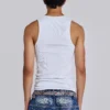 White Rib Full Length Vest