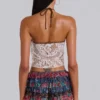 Eliana Devore Knit Bandeau Top in White