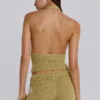 Vine Crochet Plunge Top With Flower Detail