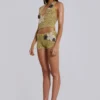 Vine Crochet Plunge Top With Flower Detail