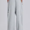 Distressed Grey Marl Baggy Monster Joggers