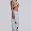 Distressed Grey Marl Baggy Monster Joggers