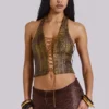 Vaca Whipstitch Faux Leather Corset