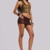 Vaca Whipstitch Faux Leather Corset