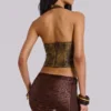 Vaca Whipstitch Faux Leather Corset