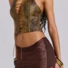 Vaca Whipstitch Faux Leather Corset