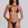 Avella Metallic Micro Triangle Bikini Top