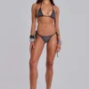 Adrenaline Metallic Studded Micro Triangle Bikini Top