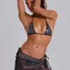 Adrenaline Metallic Studded Micro Triangle Bikini Top