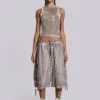 Stone Oil Wash Parachute Shorts