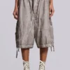 Stone Oil Wash Parachute Shorts