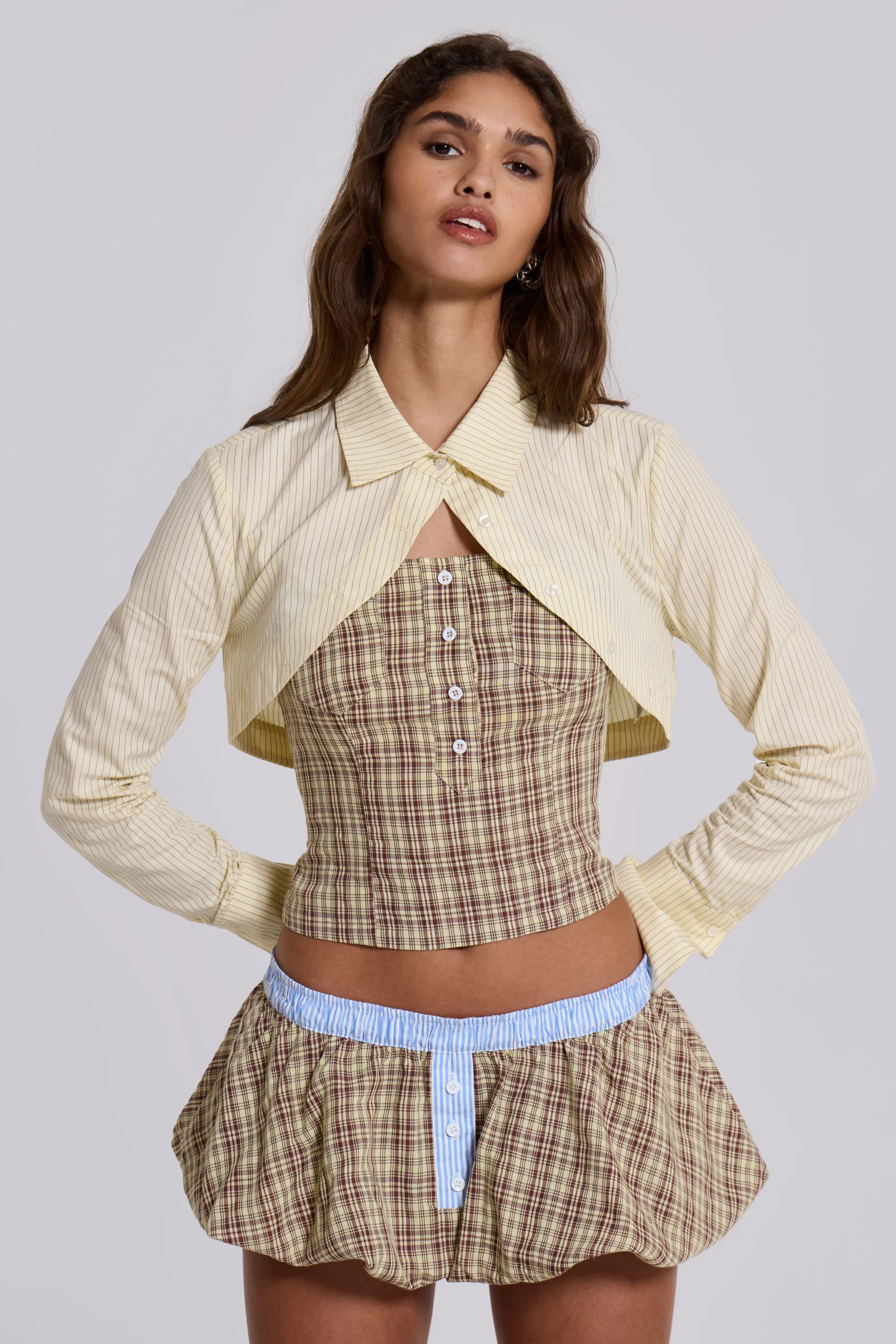 Lulu Check Corset Top