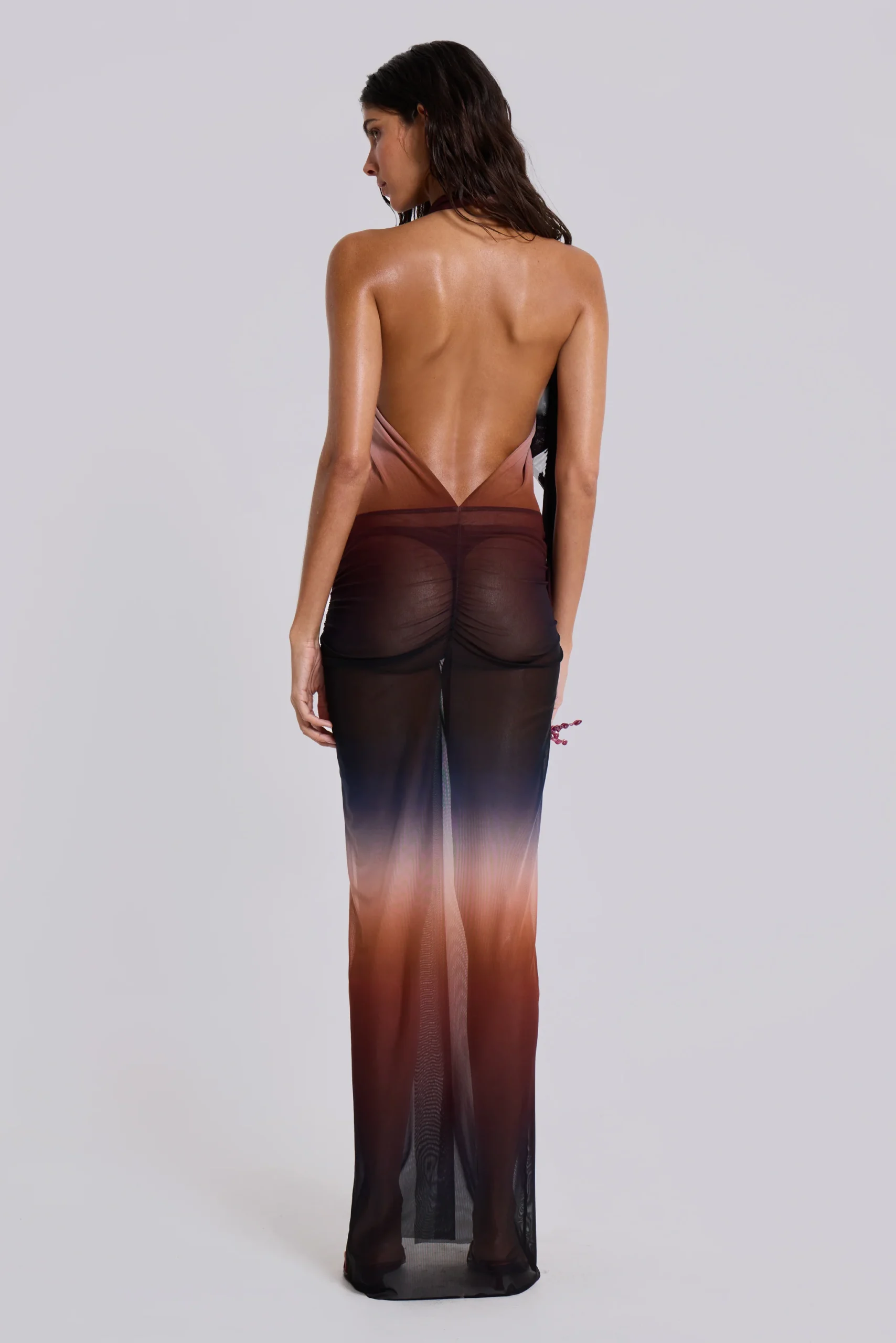 Azevedo Knotted Halter Maxi Dress