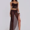 Arlea Draped Maxi Dress With Beaded Trim