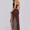 Arlea Draped Maxi Dress With Beaded Trim